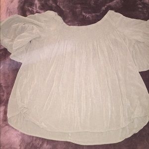 Off Shoulder Olive Green Top